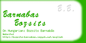 barnabas bozsits business card